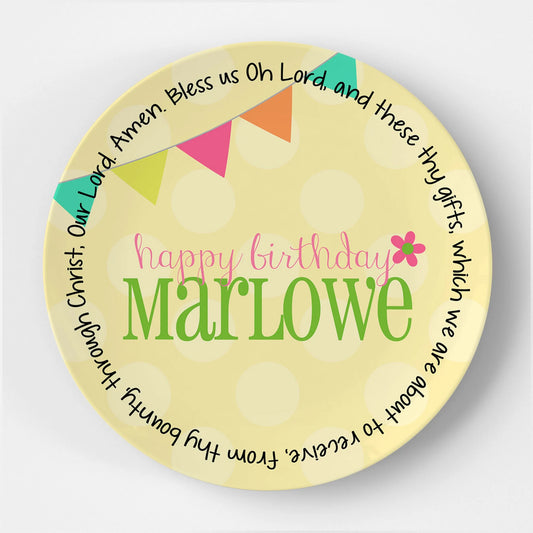 Pennant Polka Dots Girl Grace Plate