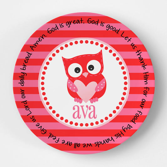 Valentine's Day Owl Grace Plate