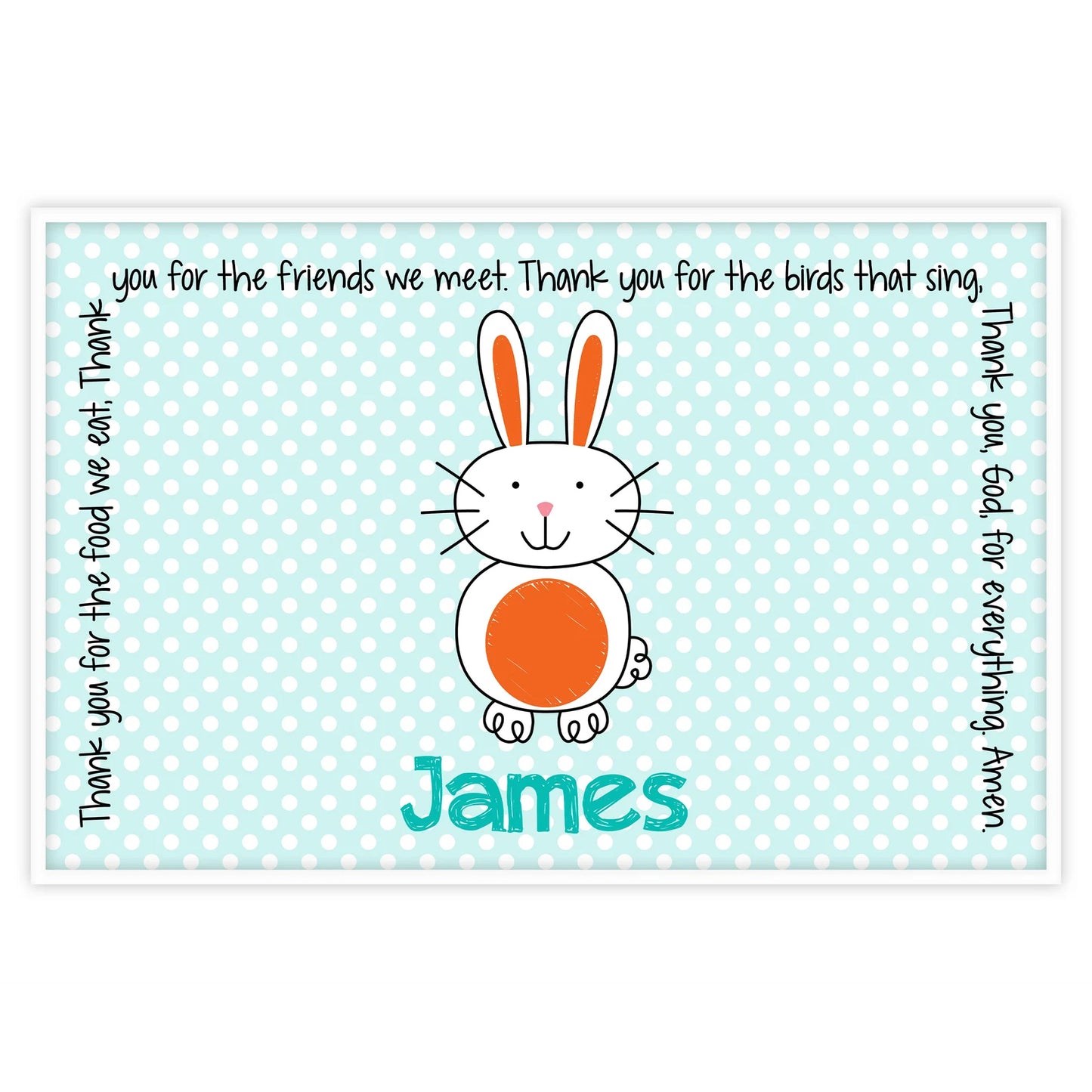 Bunny Dots Easter Personalized Grace Placemat
