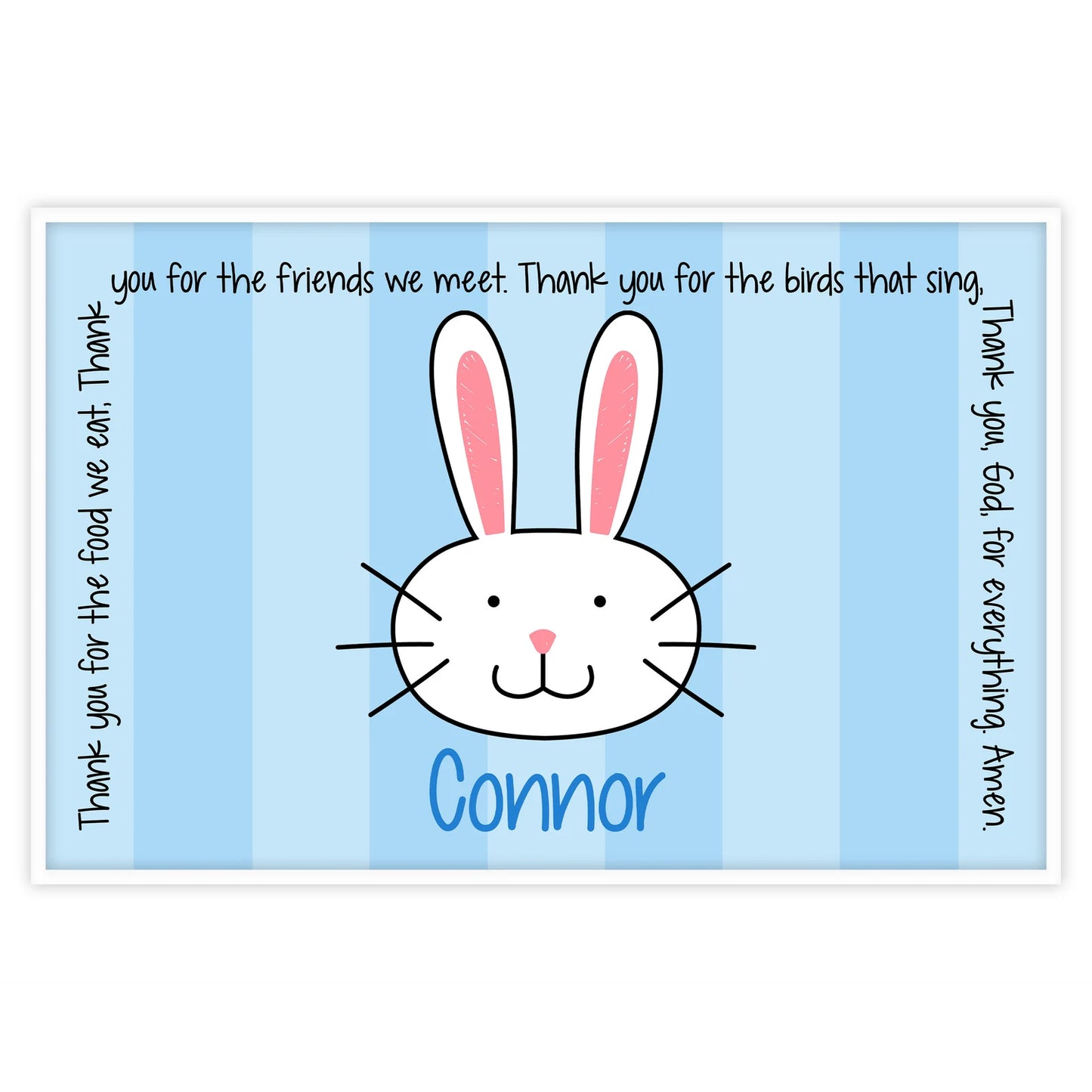 Bunny Face Boy Easter Personalized Grace Placemat