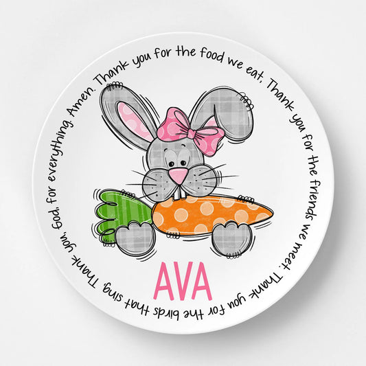 Bunny Carrot Girl Grace Plate