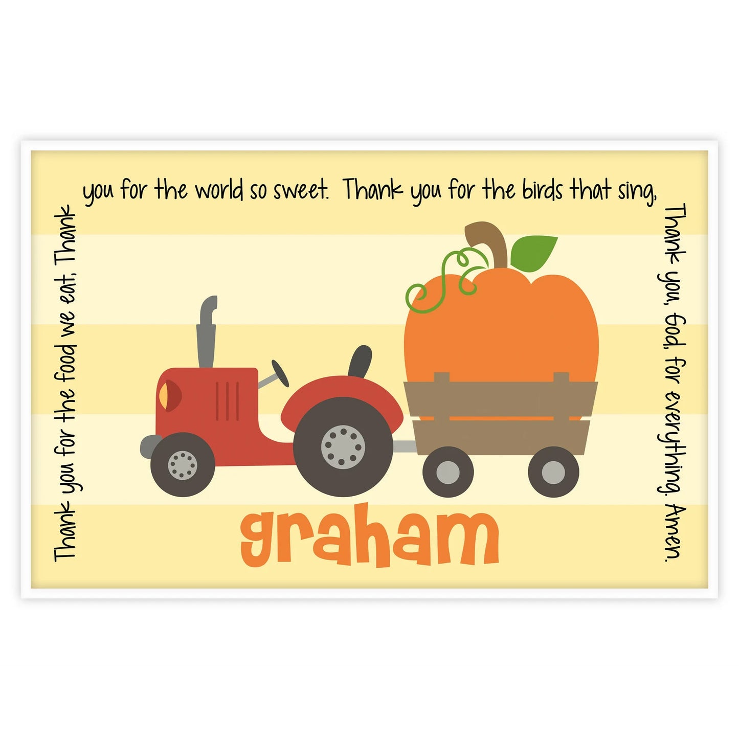 Fall Tractor Personalized Grace Placemat
