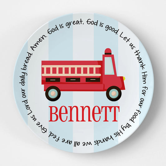 Firetruck Stripes Grace Plate
