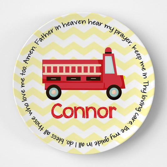 Firetruck Chevron Grace Plate