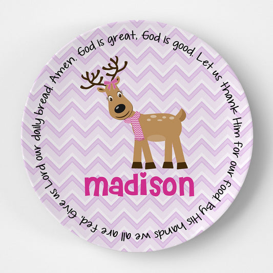 Reindeer Girl Grace Plate