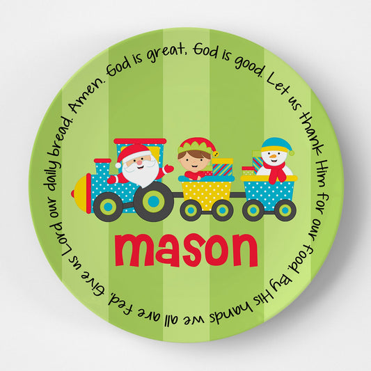 Santa Train Boy Grace Plate