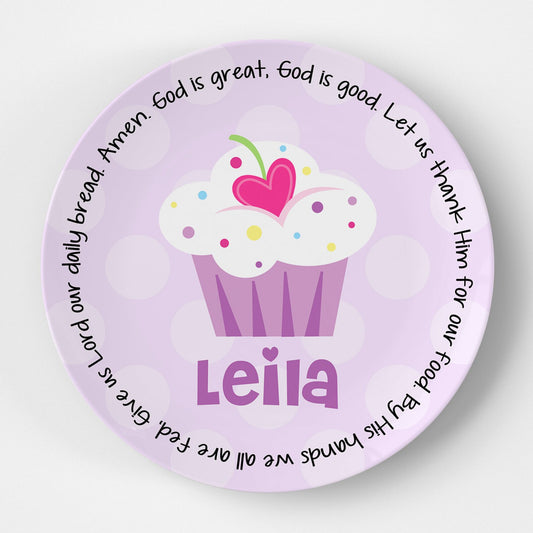 Cupcake Dots Purple Grace Plate