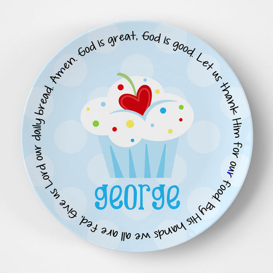Cupcake Dots Blue Grace Plate