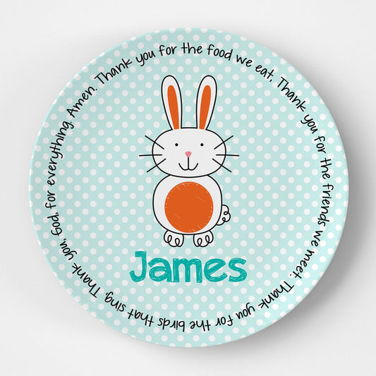 Bunny Polka Dots Grace Plate