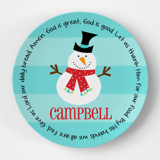 Snowman Boy Grace Plate