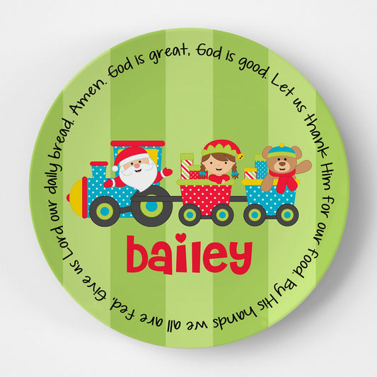 Santa Train Girl Grace Plate