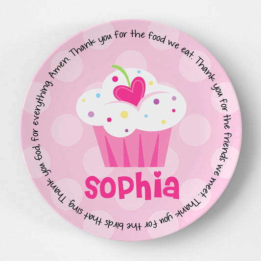 Cupcake Dots Pink Grace Plate