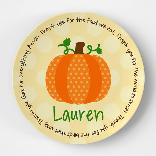 Pumpkin Polka Dots Grace Plate