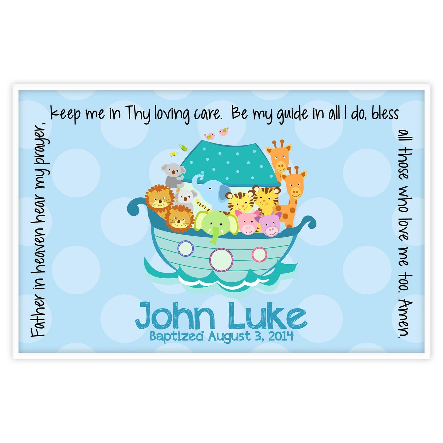 Noah's Ark Boy Grace Placemat