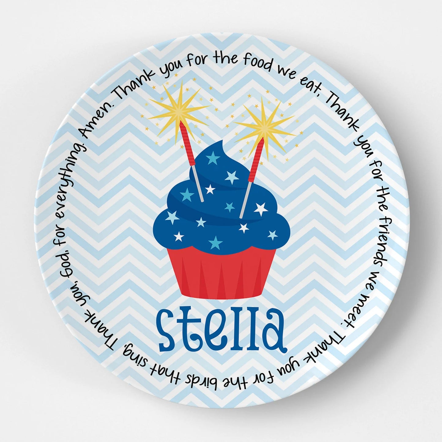 July 4th Patriotic Cupcake Grace Plate