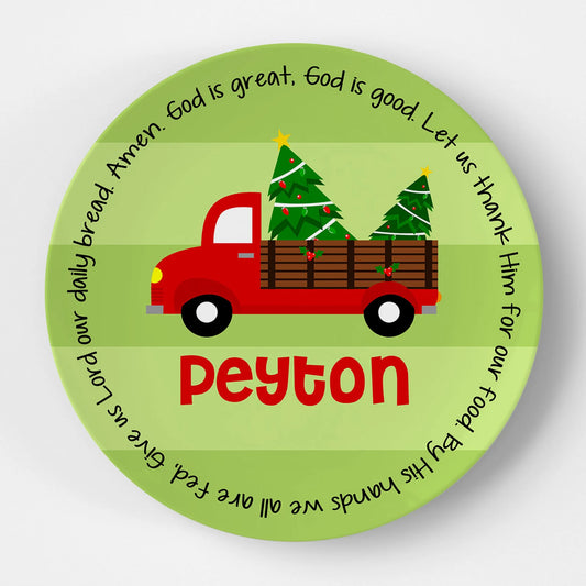 Christmas Tree Truck Grace Plate
