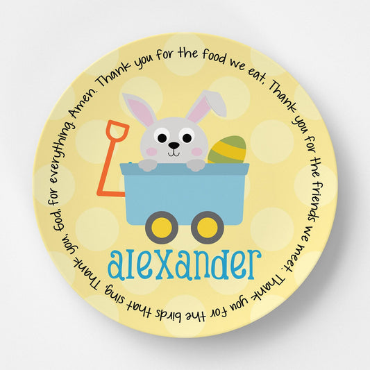 Bunny Wagon Boy Grace Plate