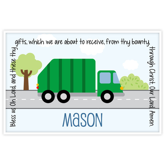 Garbage Truck Personalized Grace Placemat