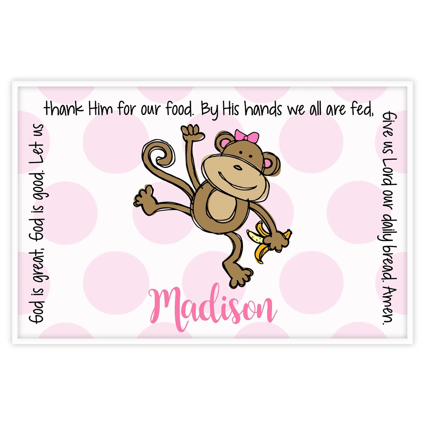 Monkey Girl Grace Placemat
