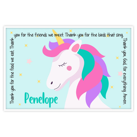 Unicorn Personalized Grace Placemat